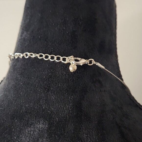 Red & Silver Leaf Pendant Necklace - Picture 2 of 3